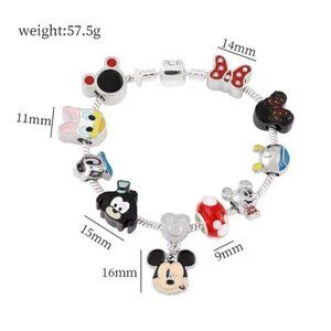 NEW Disney Bracelet with 9 Charms & Pendant, Women’s Gift Jewelry